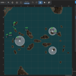 Clan Planner tactics module being used for WoWS Clan Battles season 33 Blue Marlin